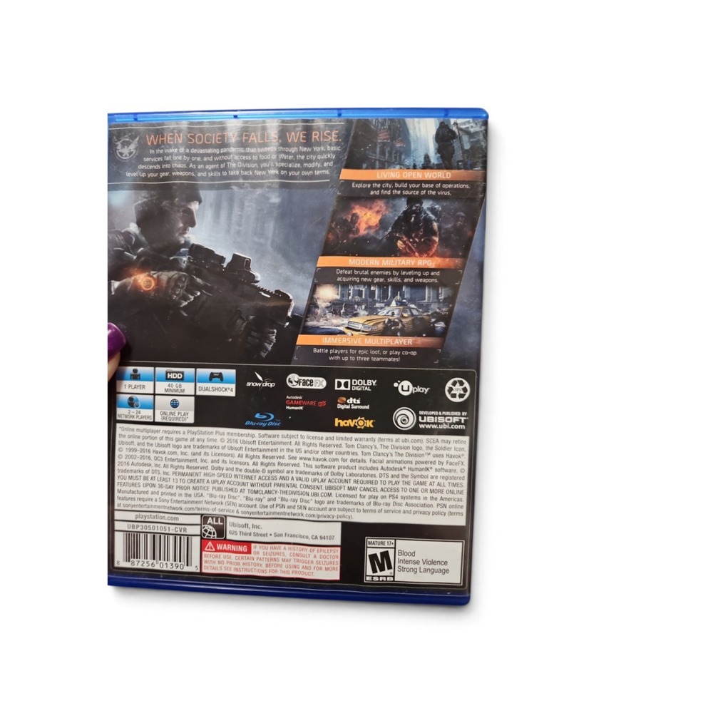 Tom Clancys The Division Sony PlayStation 4 PS4 Ubisoft Action RPG Game 0436 - Picture 2 of 2